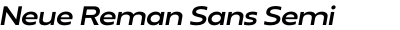 Neue Reman Sans Semi Bold Expanded Italic